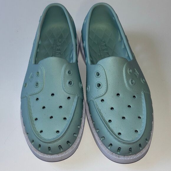 Unisex Sperry Top Sider Float Boat Light Blue shoe deck W 7.5 worn 1x - Picture 2 of 6